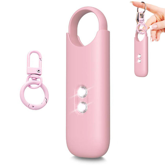 130dB Personal Alarm with Strobe Light Rechargeable Security Alarm Keychain for Women Kids Elderly Pink