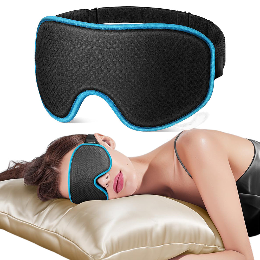 3D Sleeping Eye Mask Breathable Light Blocking Night Mask Blue