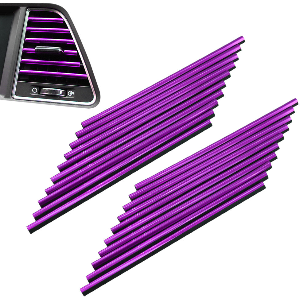 20 Pack Car Interior Air Vent Decorative Trim Strip-Purple
