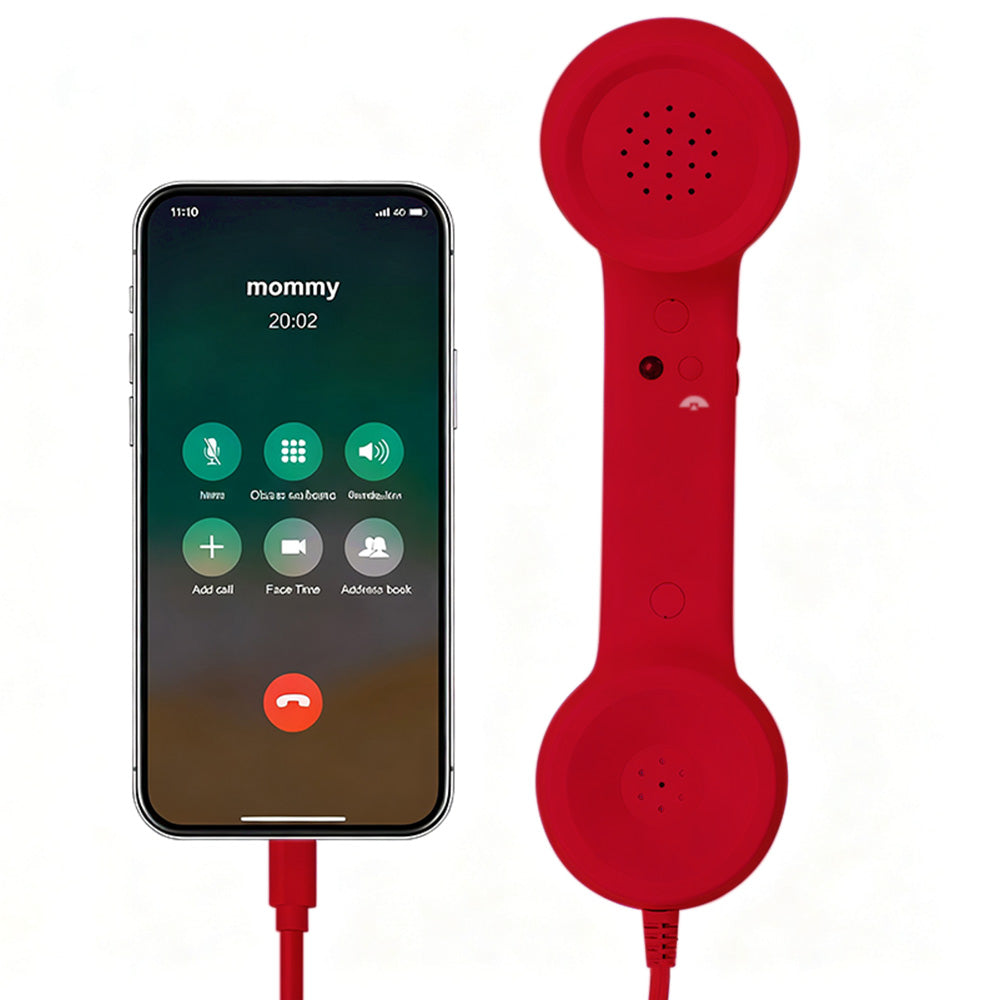 Retro Wired Handheld Telephone Handset - Blue