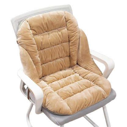 Backrest Seat Cushion with Ties High Back Seat Chair Pad for Office Gaming Chair Camel