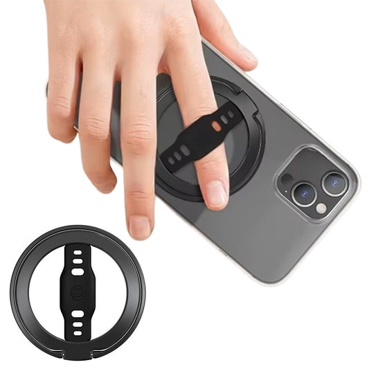 Magnetic Phone Grip for Cell Phone Grip Stand Finger Ring Kickstand Black