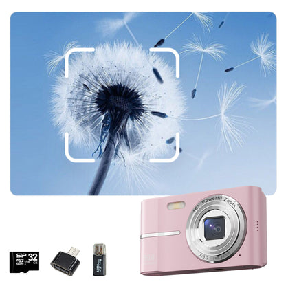 4K Digital Camera Autofocus 50MP HD 1080P Camera for Beginner Student with 32GB Memory Card Pink