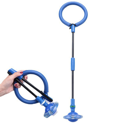 Foldable Skip Ball for Kids Colorful Flashing Wheel Skip Ball Game Fitness Toys Blue
