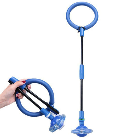Foldable Skip Ball for Kids Colorful Flashing Wheel Skip Ball Game Fitness Toys Blue