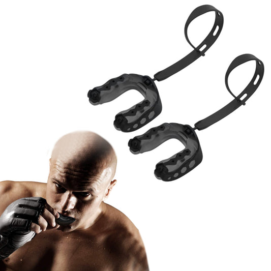2Pcs Sports Mouth Guard Teeth Mouthpiece for Boxing MMA Black