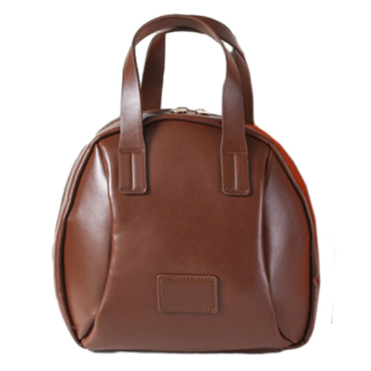 Travel Makeup Bag PU Leather Portable Toiletry Bag Brown