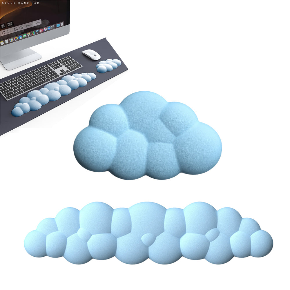 Ergonomic Wrist Rest for Computer Laptop Cloud Keyboard Wrist Rest Pad Set Blue