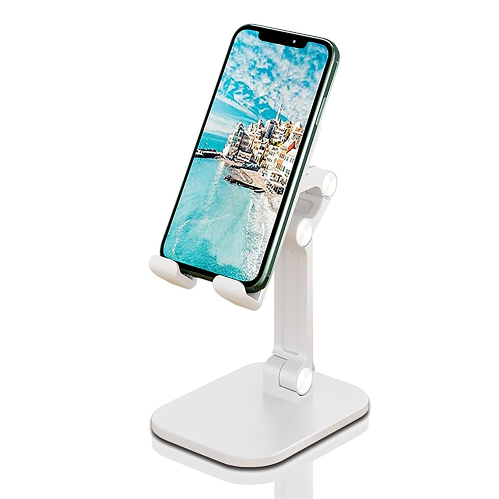 Adjustable Phone Stand Holder Foldable Tablet Desktop Stand Portable Wide Compatibility White