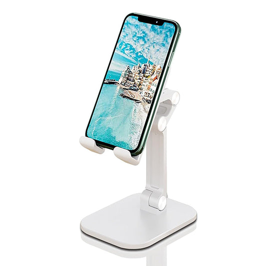 Adjustable Phone Stand Holder Foldable Tablet Desktop Stand Portable Wide Compatibility White