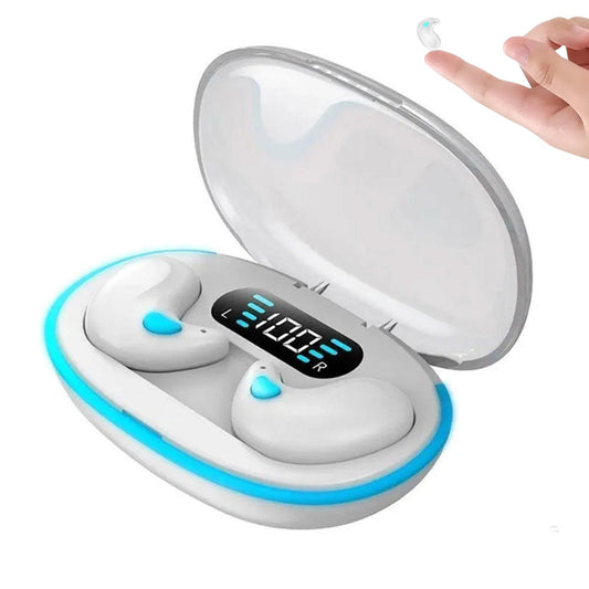 Wireless Bluetooth Sleep Earbuds Invisible Earplugs with Charging Case White