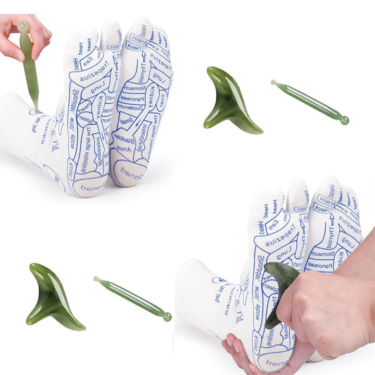 2 Pairs of Reflexology Socks with Trigger Point Massage Tools Foot Massage