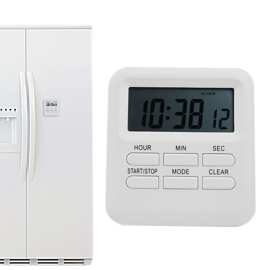 3-in-1 Electric Digital Timer Multi-Functional Loud Alarm Clock for Kitchen Gym Classroom White