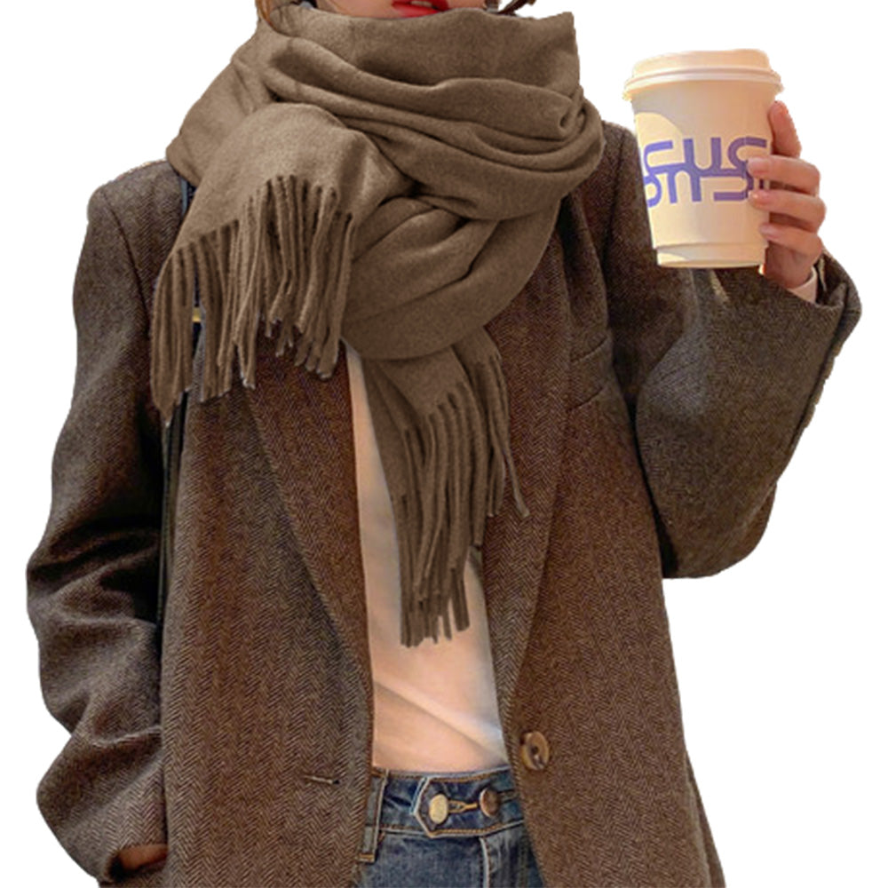 Oversized Unisex Shawl Wrap Scarf- Coffee