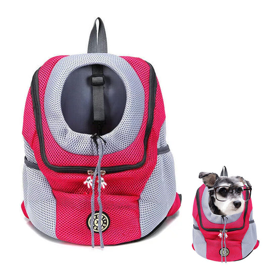 Mesh Pet Carrier Small Dog Cat Backpack for Travel Hiking Camping Rose