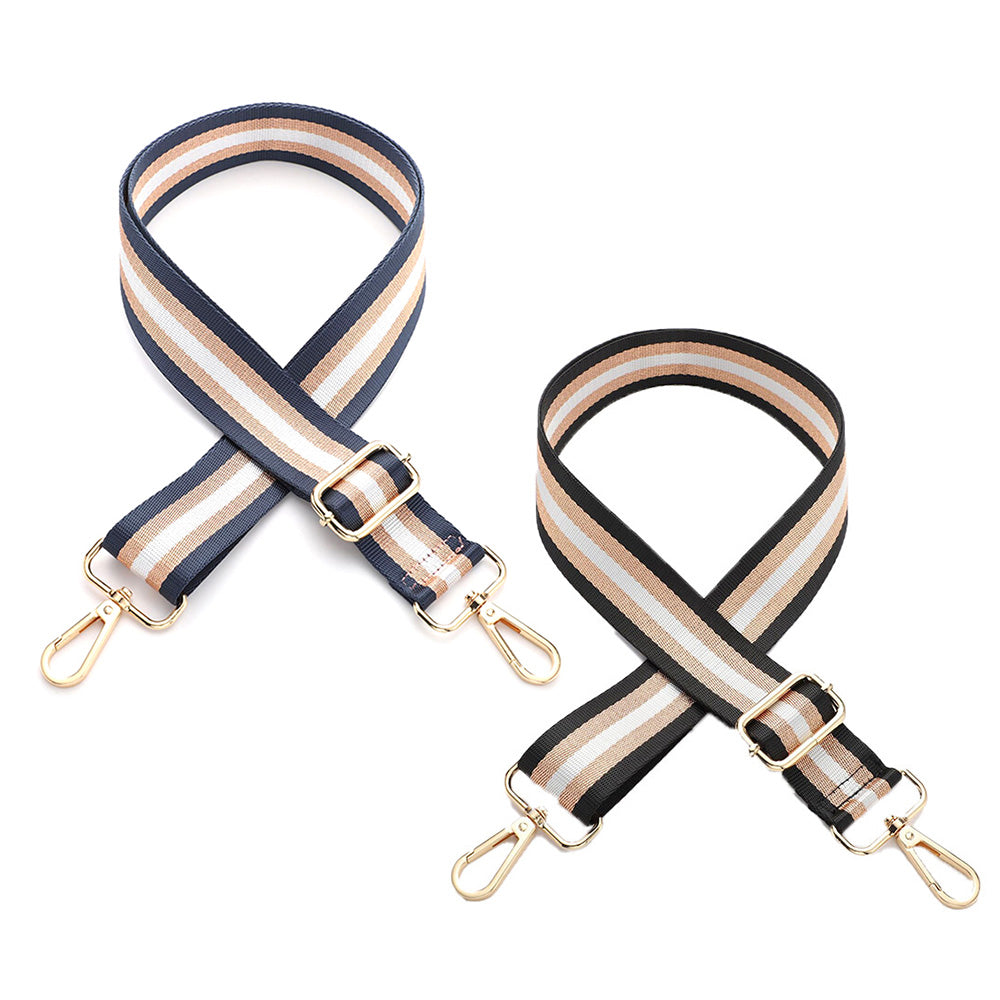 2PCS Adjustable Canvas Bag Strap with Metal Buckle for Crossbody Bags