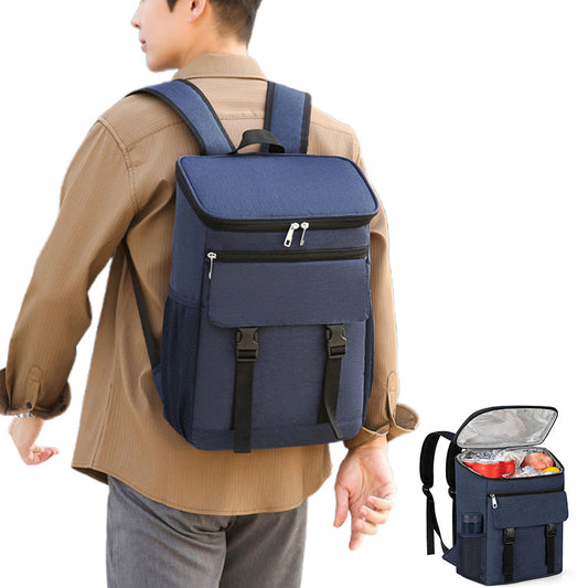Portable Insulated Backpack Leak Proof  Camping Cooler Bag Blue