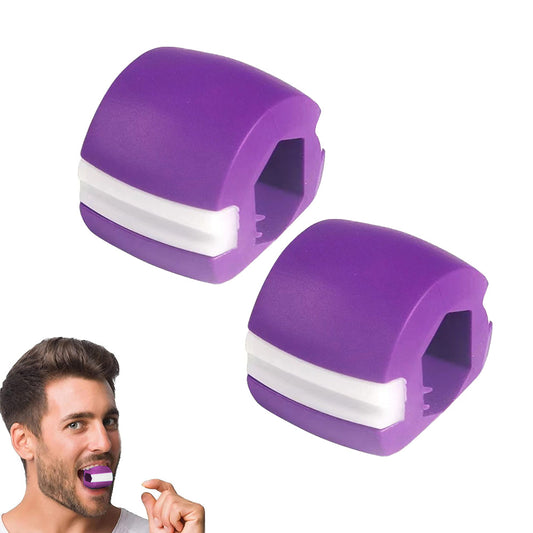 Set of 2Pcs JawLine Exercise Facial Jaw Muscle Exerciser Neck Face Toning Tool Purple