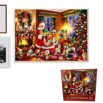 24 Days Advent Calendar 1008Pcs Christmas Puzzle Countdown Calendar Xmas Jigsaw Puzzle Style 2