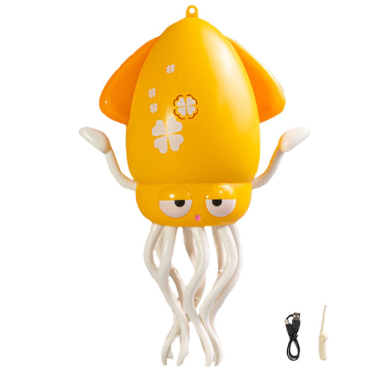Dancing Electric Octopus Toy â€?Crawling Musical Squid for Tummy Time Yellow