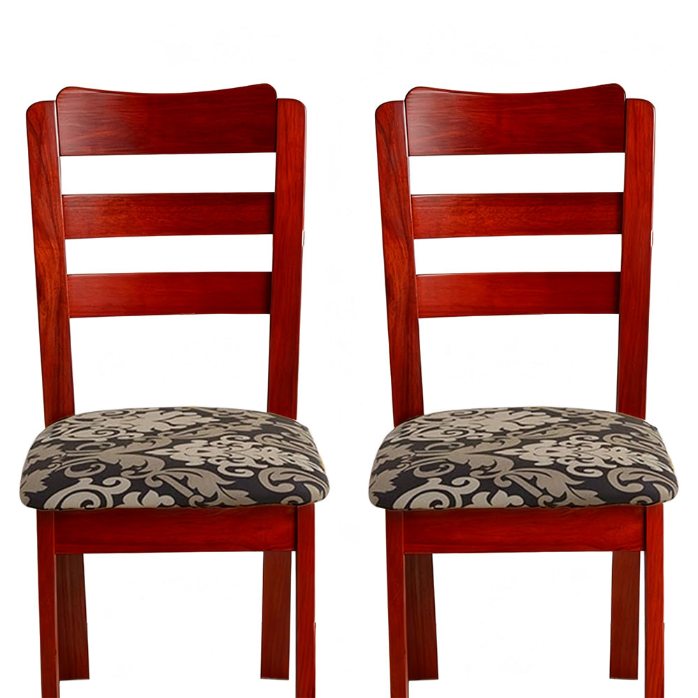 2PCS Stretch Chair Seat Covers Printed Washable Seat Cushion Slipcovers for Dining Chairs Style 1