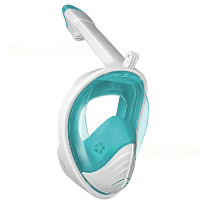 Full Face Snorkel Mask ¨C 180 Degree Panoramic View Anti-Fog & Leak-Proof Design White Green