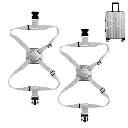 2?Pcs?Adjustable?Elastic?Luggage?Strap- Silver