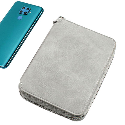 RFID Blocking Passport Wallet PU Leather Travel Passport Card Case Grey