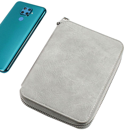 RFID Blocking Passport Wallet PU Leather Travel Passport Card Case Grey