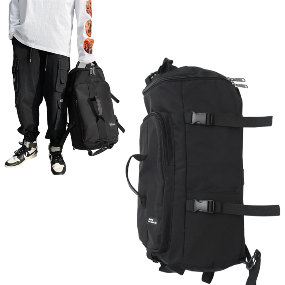 3-in-1 Sports Duffle Bag Travel Backpack Weekender Overnight Bag Black