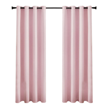 2 Pack 100 Percent Blackout Curtains with Black Liner-Pink