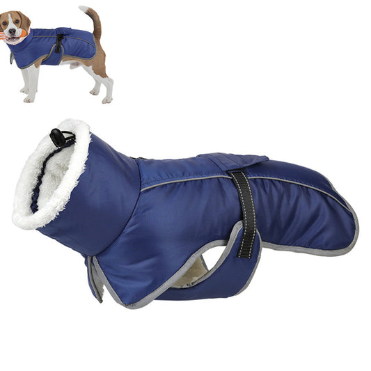 Winter Dog Coat Water Repellent Jacket for Small and Large Breeds Navy