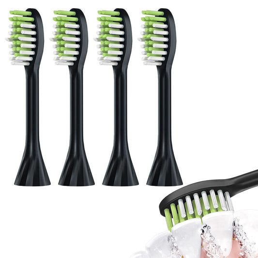 4Pcs Replacement Electric Toothbrush Heads with Dustproof Covers Compatible with Philips HY1100/1200/One Series Black