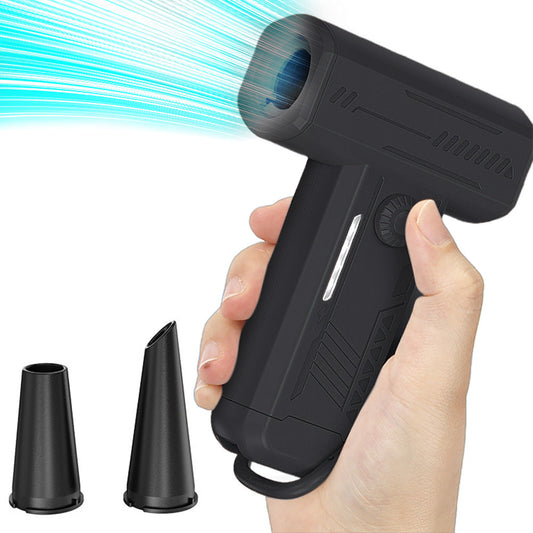 2-in-1 Electric Air Duster 130000 RPM Mini Blower with LED Light for Camping Home Car Black