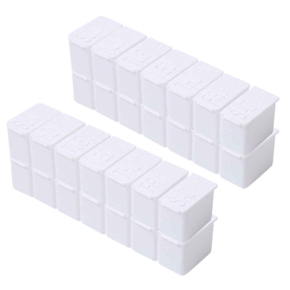 4 PCS Weekly Pill Organizer 7 Day Medicine Box with Compartments for Travel Home White
