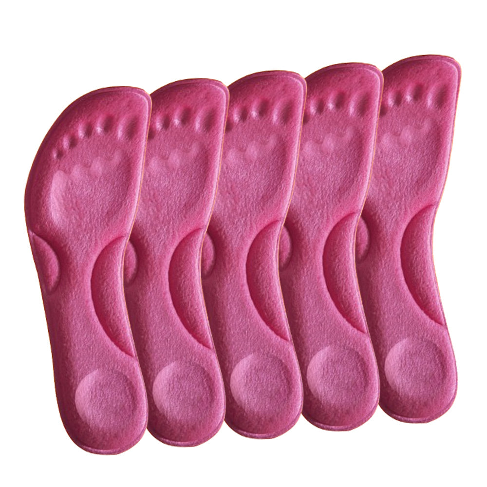 5 Pairs of Constant Temperature Heated Insoles Memory Foam Arch Support Shoe Pads Pink