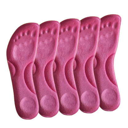 5 Pairs of Constant Temperature Heated Insoles Memory Foam Arch Support Shoe Pads Pink