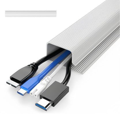 40cm Under Desk Cable Management ¨C Adhesive Mount Cord Organizer for Desk White