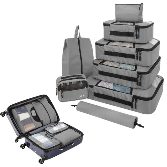 8Pcs Set Travel Packing Cubes for Suitcases Luggage Organizer Bags Set Grey