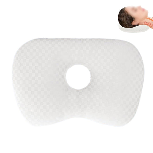 Ear Piercing Pillow with Hole Soft Ear Pillow for Side Sleepers White