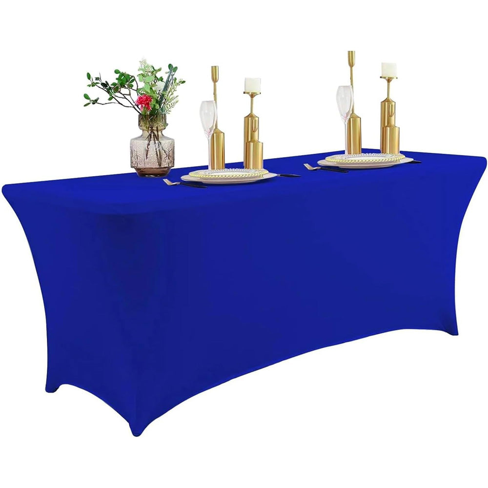 Rectangular Spandex Stretch Tablecloth for Wedding Party Royal Blue