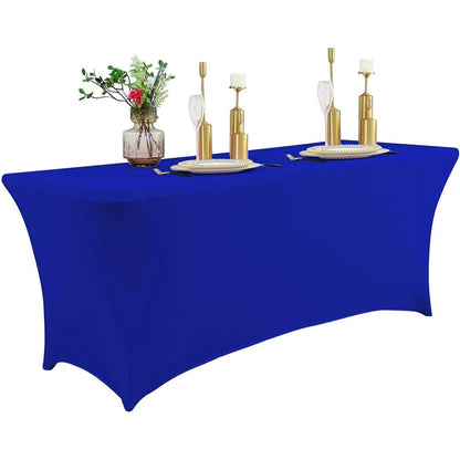 Rectangular Spandex Stretch Tablecloth for Wedding Party Royal Blue