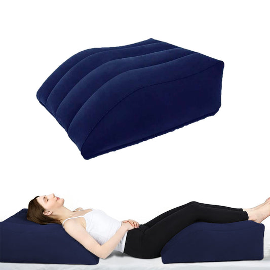Wedge Pillow for Sleeping Inflatable Leg Elevation Pillow Leg Support Pillow for Ankle Foot Rest Blue