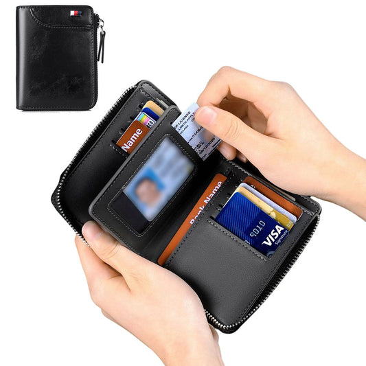 RFID Shielding PU Wallet Anti-theft Cash Credit Card Holder ID Purse Black