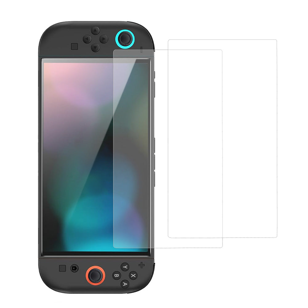 2Pcs Clear Tempered Glass Film for Nintendo Switch Bubble Free Anti-Scratch Screen Protectors