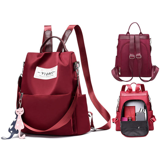 Large Capacity Anti-theft Backpack Multifunctional Travel Bag Red