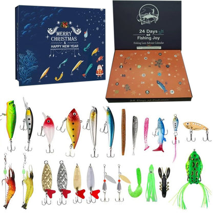 Fishing Advent Calendar 24-Day Christmas Countdown with Tackle and Lure Gifts Style 1