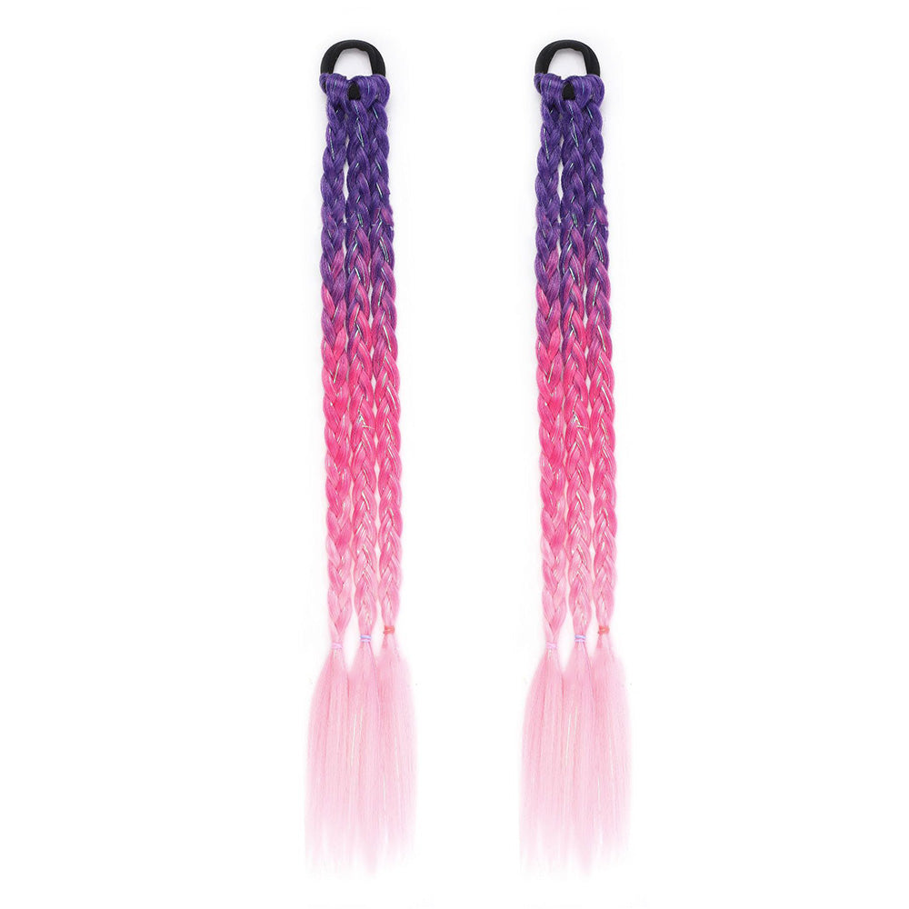 2PCS 45cm Three-Strand Braiding Hair for Wigs and Hair Extensions DIY Styling Pink