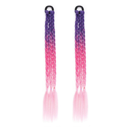 2PCS 45cm Three-Strand Braiding Hair for Wigs and Hair Extensions DIY Styling Pink