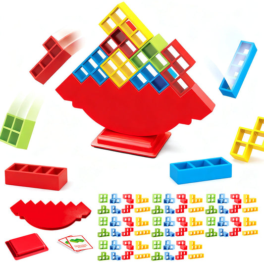 64PCS Tetra Tower Balance Stacking Blocks Game for Adults and Kids